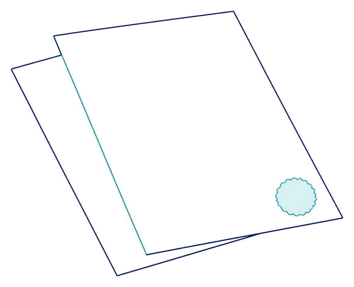Two documents brought into precise alignment