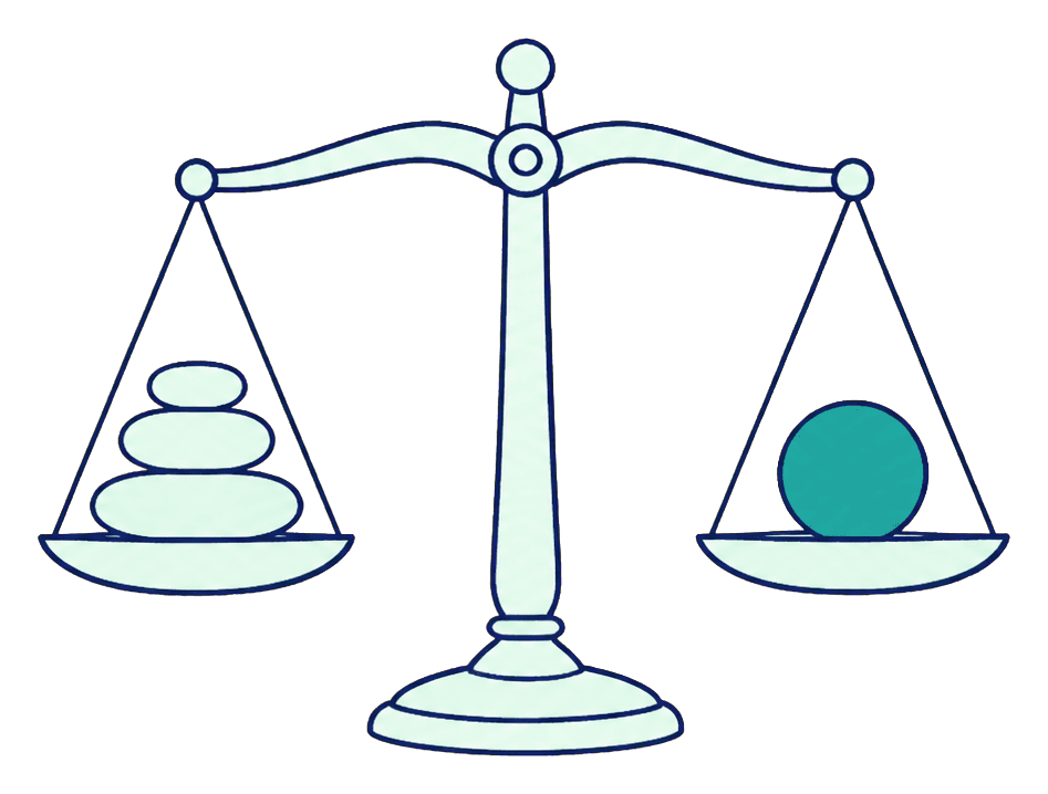 A balance scale resting level